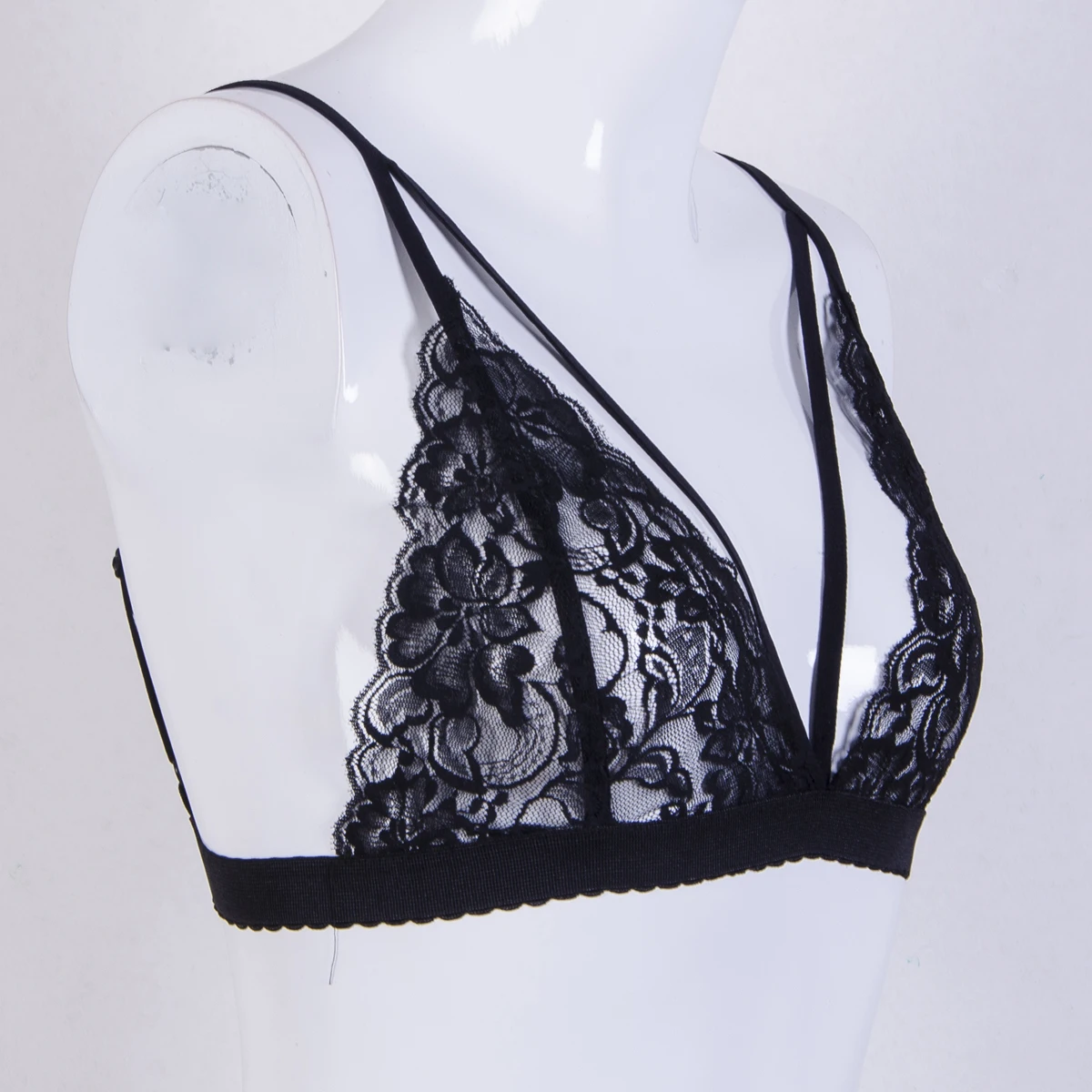 New Sexy Women Push-Up Lace Bra Black Erotic Ladies Floral Lingerie Bra
