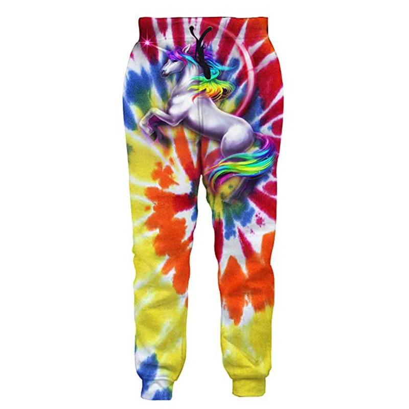 Джоггеры с единорогом Tie dye разноцветная спортивная одежда унисекс повседневные