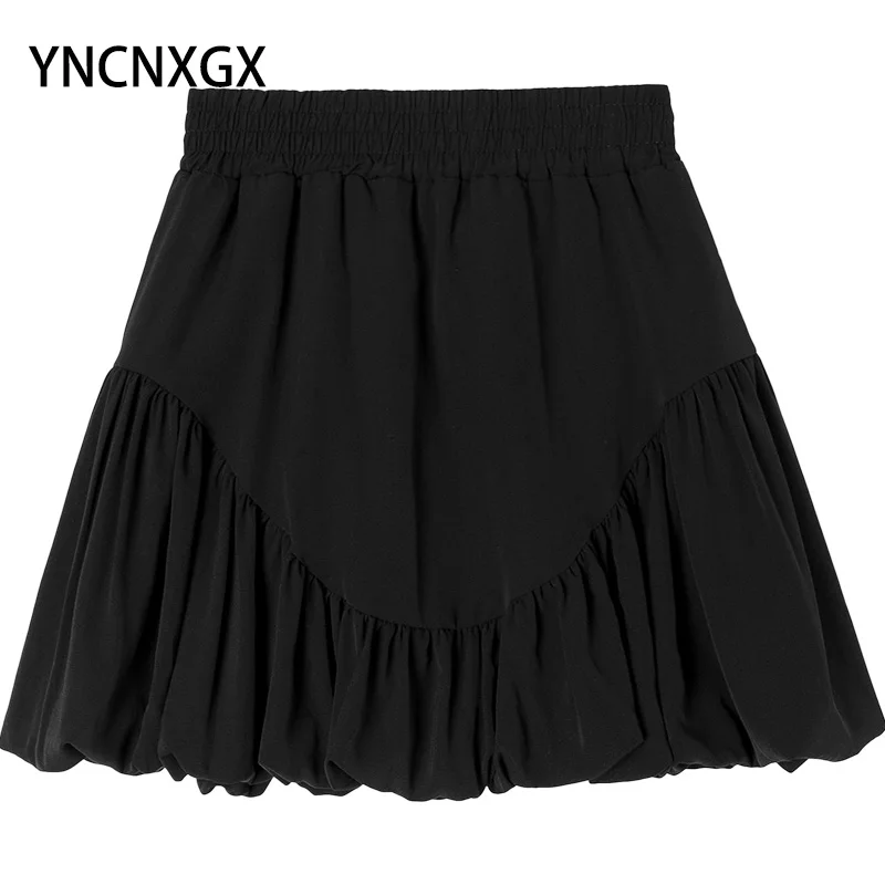 

Summer Skirt Bud Skirt Women Chiffon Lantern Skirt Elastic Waist Fashion Pleated Skirt