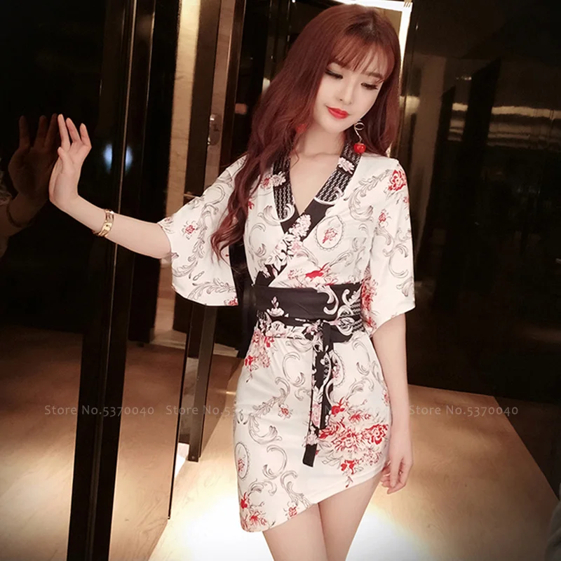 Японское кимоно для женщин сексуальные купальники в стиле ретро с V-образным