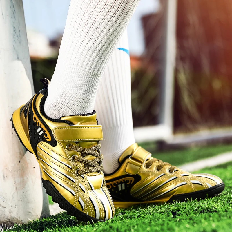 Children Boy Leather Waterproof Cleats Leather Kids Sneakers Boys Soccer Shoes Football Shoes Outdoor Girls Foot Trainer Shoes