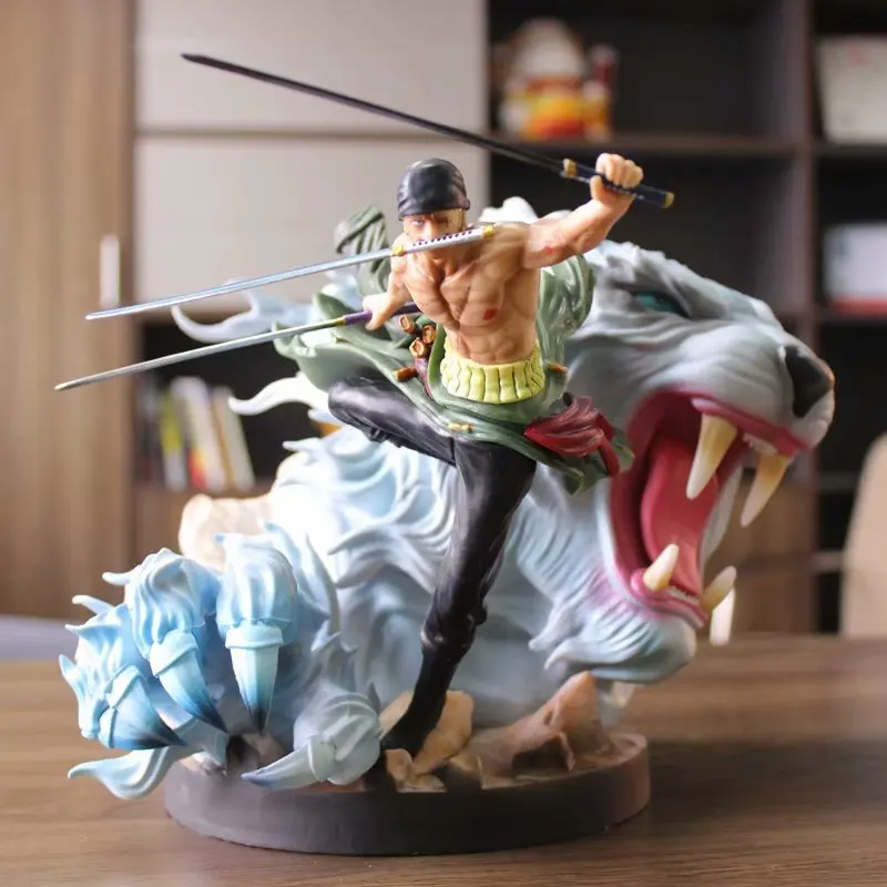 

Large Size Anime One Piece Roronoa Zoro Tiger Hunting Ver. PVC Action Figure GK Statue Collectible Model Toys Doll Gift 22cm