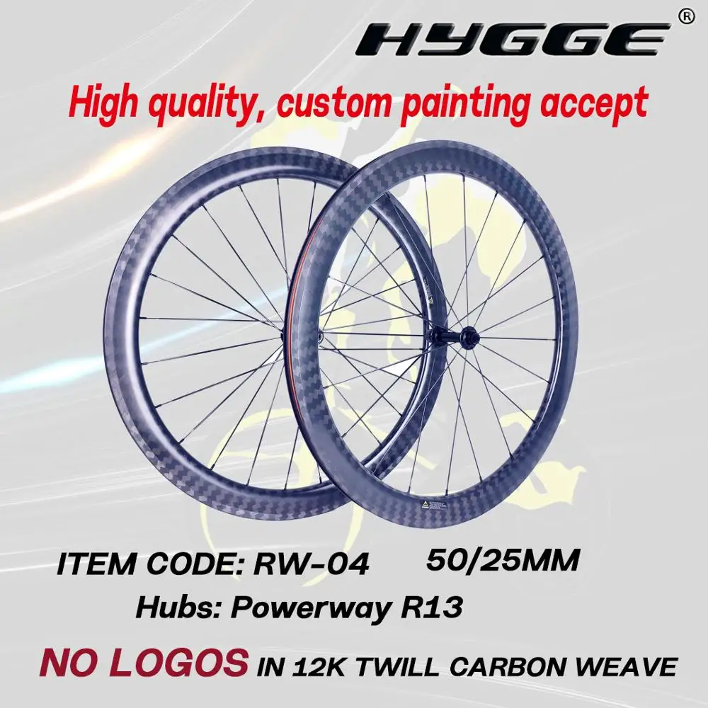 HYGGE RW 04 дорожный велосипед с R13 powerway втулки 12K Саржевые клинчерные колеса 700C 50 мм/25