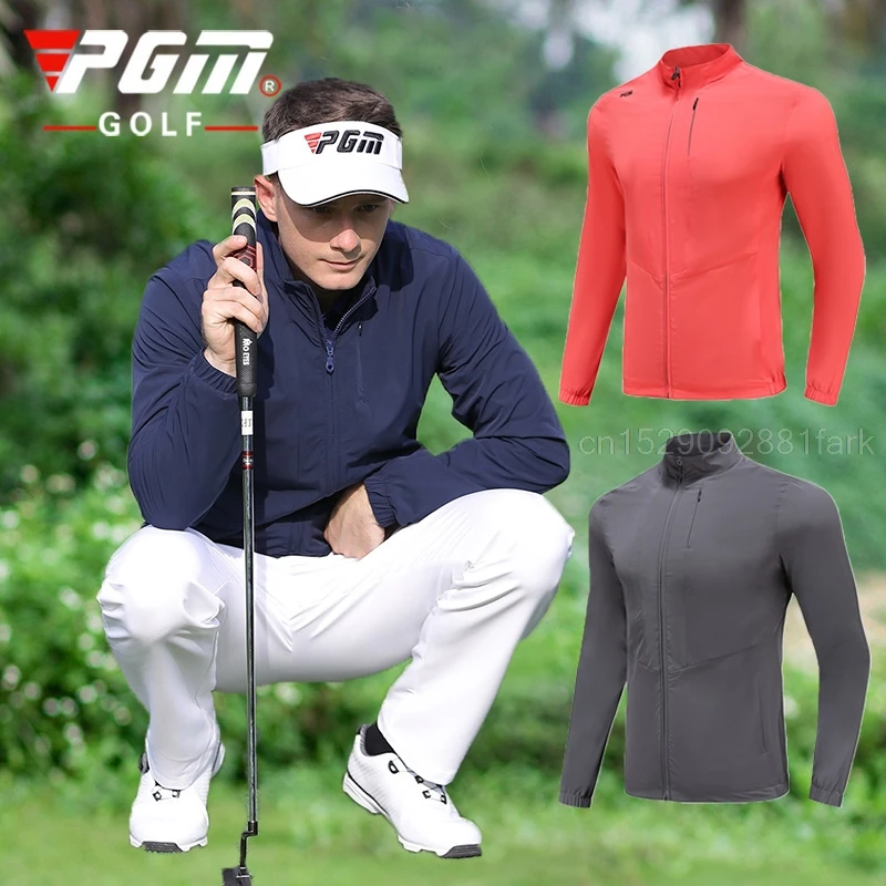 Pgm Men Golf Jacket Waterproof Men's Trench Coat Fall Winter Windproof Warm Sports Jacket Golf Tennis Baseball Windbreakers