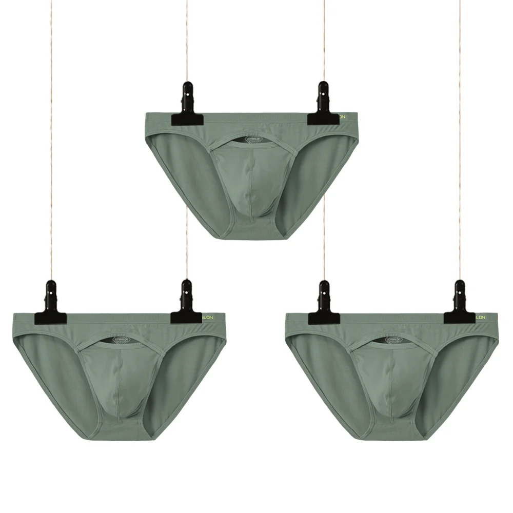 Men Panties Bamboo Fiber Male Soft Comfortable Briefs Men's Sexy Bikini Solid Color 3 PCS