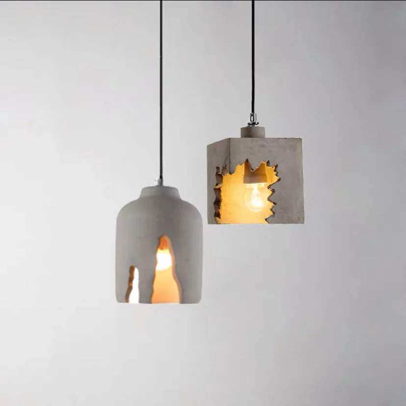 Small Chandelier Modern Bedroom Bedside Restaurant Bar Creative Designer Industrial Style Personality Cement Lamp Nordic Simplic