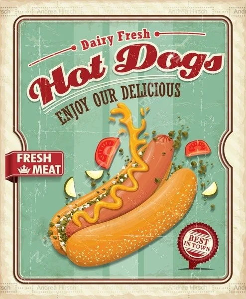 

Fun retro The SignFRESH HOT DOGS AMERICAN DINER LARGE METAL POSTER METAL TIN SIGN PLAQUE BAR Shop Decoration