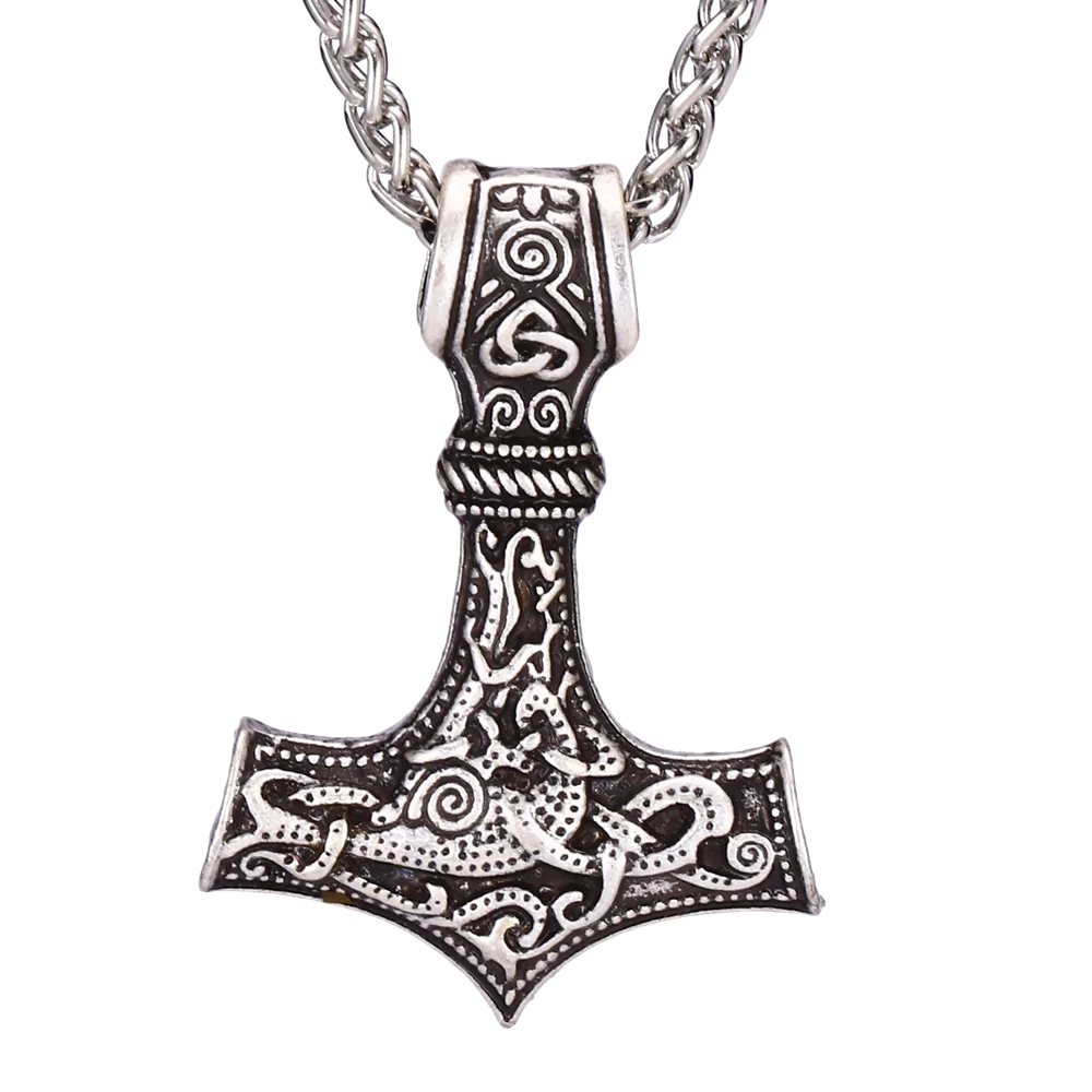 Молот Мьёльнир ожерелье викингов скандинавский ювелирные изделия Прямая