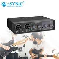esynic 2x2 usb audio interface mic preamplifier 192 khz 24bit microphone preamplifier support mic guitar bass computers