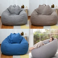 lazy sofas classic bean bag chair cover living room tatami pouf puff couch lounger seat cover linen cloth without filler