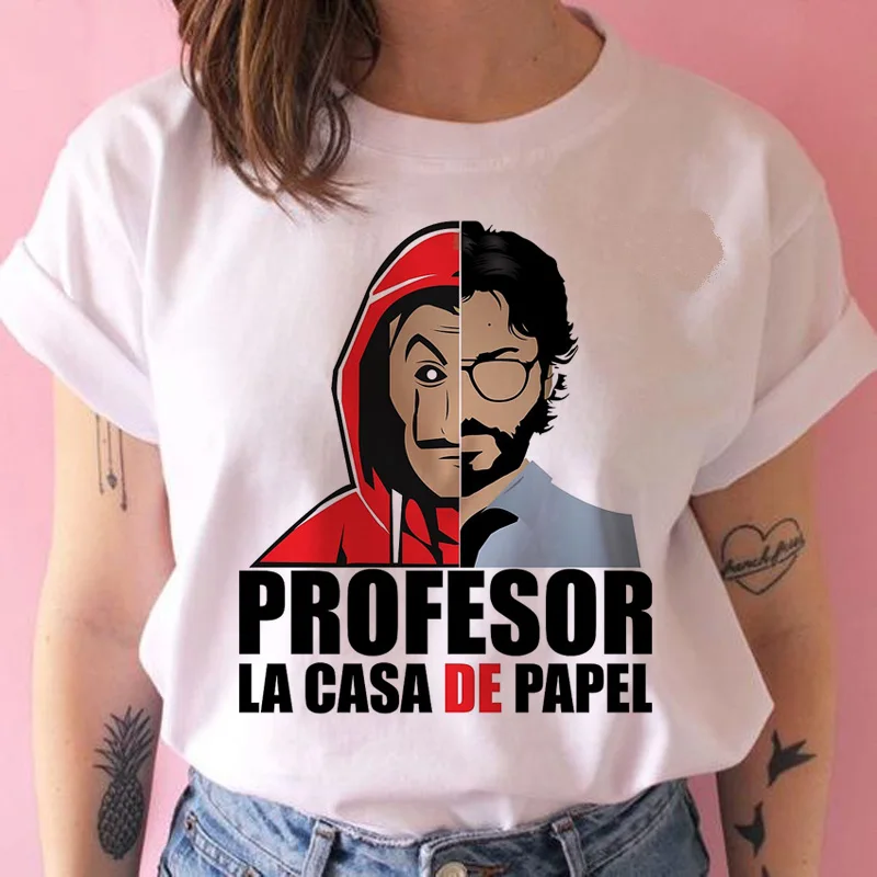 Money Heist футболка хип-хоп Женская La Casa de Papel House Of paper Футболка женская ulzzang Топы 90s одежда футболка Новинка Лето
