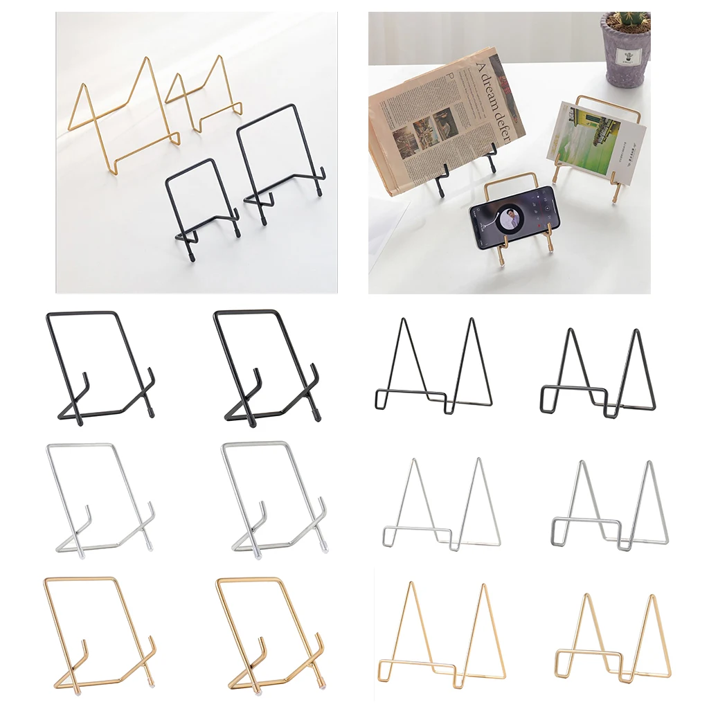 Desktop Square Iron Essel Plate Display Stand Picture Frame Holder Wrought Mini Table Easel | Дом и сад