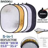 23 6x35 4 60x90cm 5in1 reflector photography collapsible portable light diffuser oval photo multi color silvery black