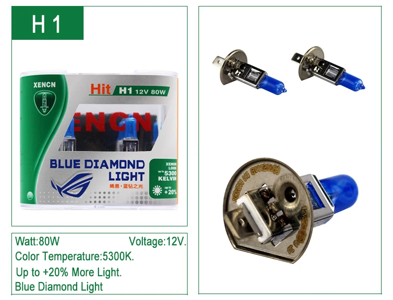 XENCN 12V H1 H3 H4 H7 H8 H9 H10 H11 H13 H15 H16 880 881 9005 9006 9012 5300K Blue Diamond, для использования в светильник автомобилей головной светильник галогенных ламп, 2 шт