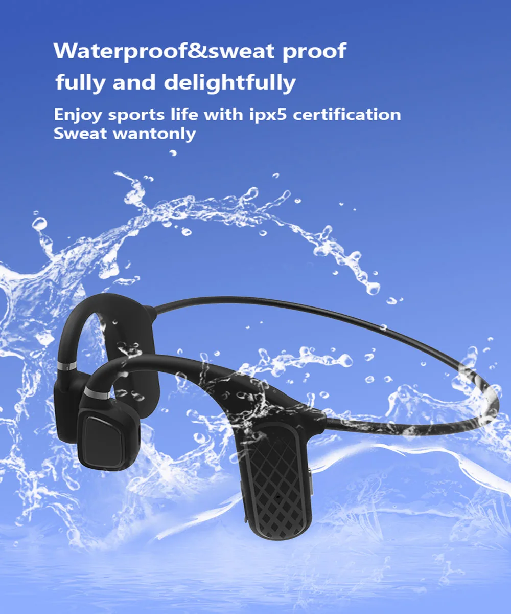

MD04 Wireless Stereo Headset Bone Conduction Headphone Bluetooth 5.0 Noise Reduction Sport Music Earbuds Waterproof Earphone