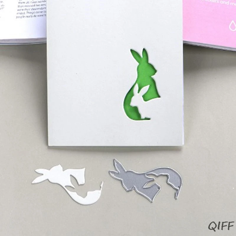 Кролик Пасхальный металлический режущий Трафаретный Скрапбукинг DIY штамп для