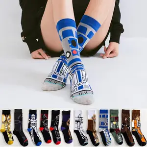 disney marvel black samurai symmetrical logo four seasons skateboard casual socks star wars series stockings christmas gifts free global shipping