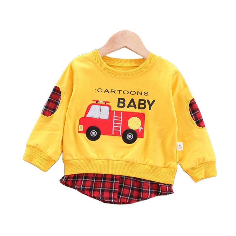 

Spring Autumn Kids Casual Sweatshirt Girls Fashion Letter Clothing New Baby Boys O-Neck Cotton T Shirt Children Cartoon Clothes