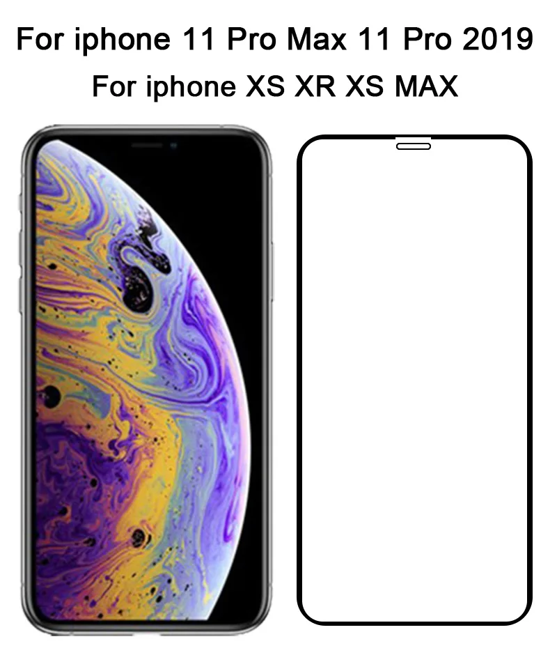 Закаленное стекло с полным покрытием для iphone 11 Pro Max 2019 0 3 мм 9H Защитное экрана X XR Xs