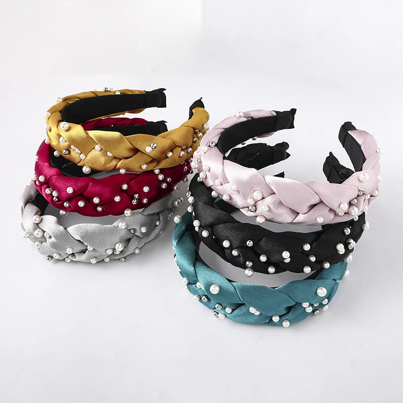 Корейский Плетеный ободок для волос Женский тканевый с узлом винтажный твист