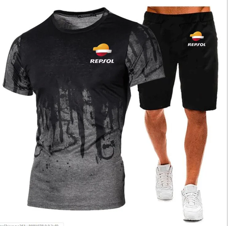 

Men T Shirts for REPSOL Car Logo Print HipHop Casual Cotton Short Sleeve T-shirt pants suit Mens