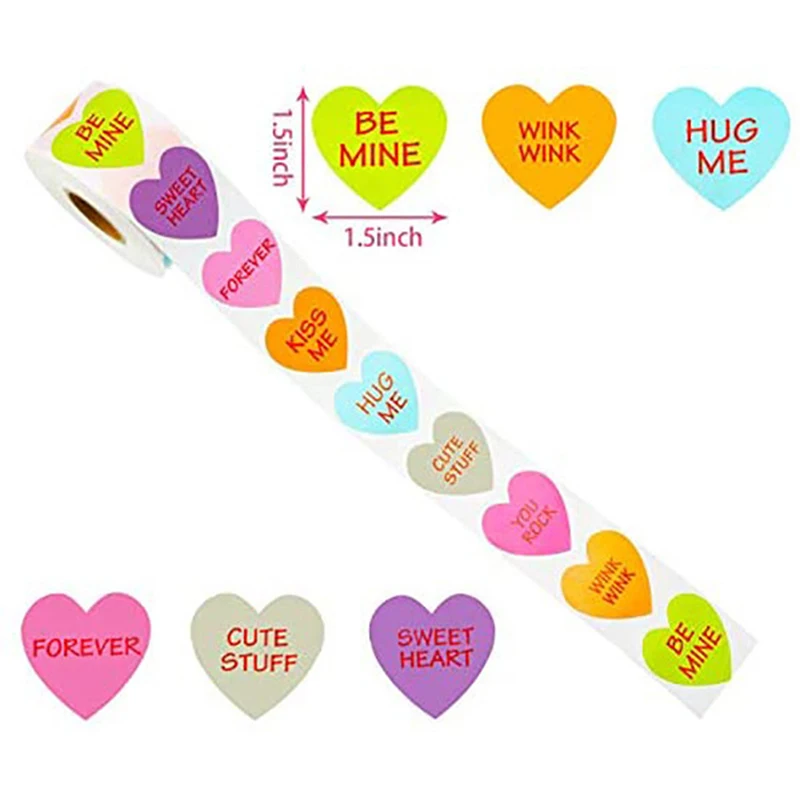 

500 шт./рулон Love Heart Shaped этикетка наклейка наклейки для скрапбукинга для упаковки и Свадебные украшения стикер для канцелярских товаров