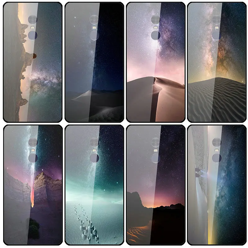 Телефонные чехлы Desert stars sky good luck из закаленного стекла для Xiaomi Redmi Note 4 4X 5A 5S 6X 7 7A 8 8A
