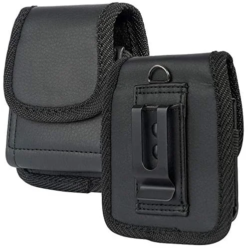 

Case for Galaxy Z Flip Phones Leather Vertical Pouch [with Belt Loop, Metal Clip, Magnetic Closure] for Samsung Z Flip 3, Z Flip