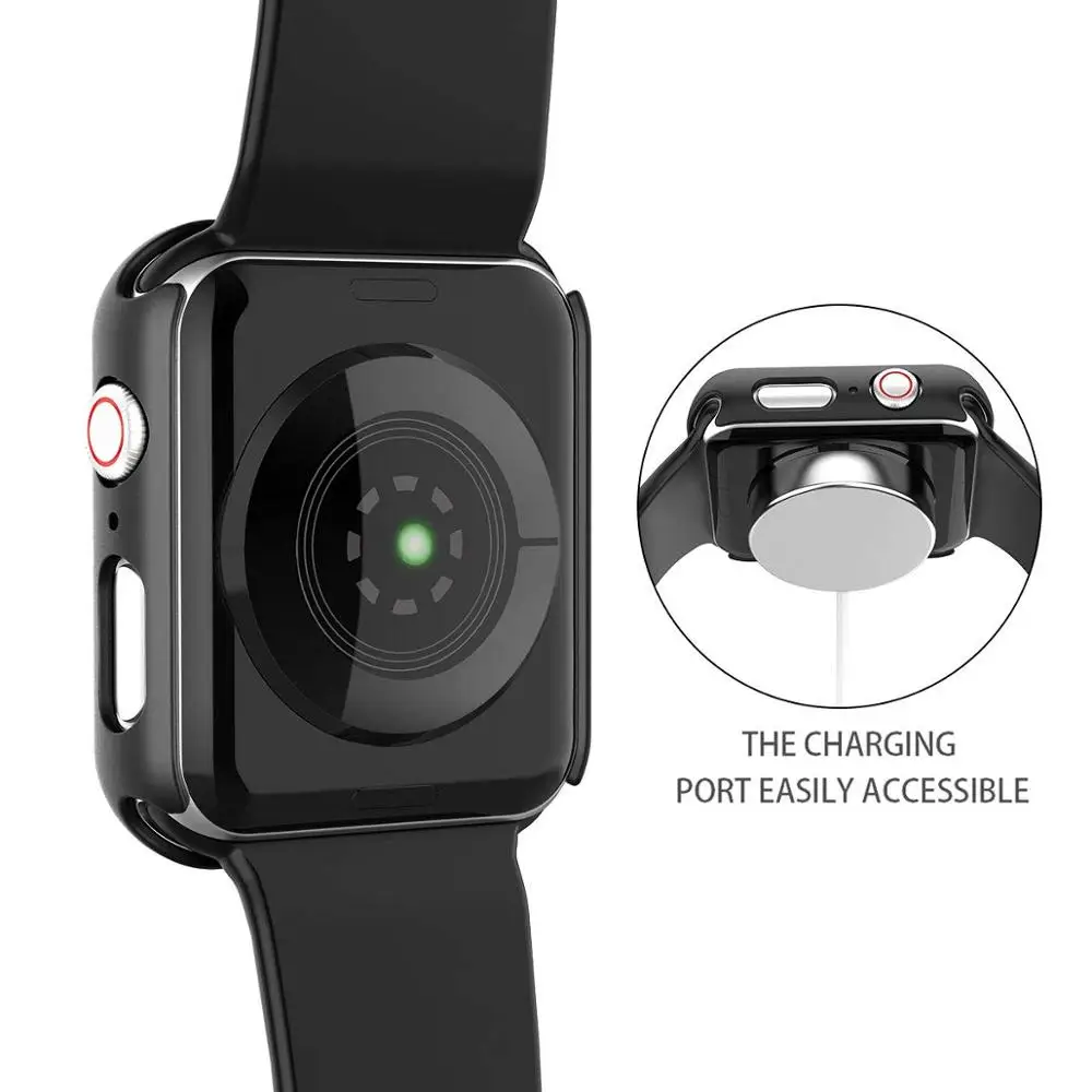 Закаленное стекло + чехол для apple watch 5 4 44 мм 40 iWatch 3 2 1 42 38 защита экрана бампер