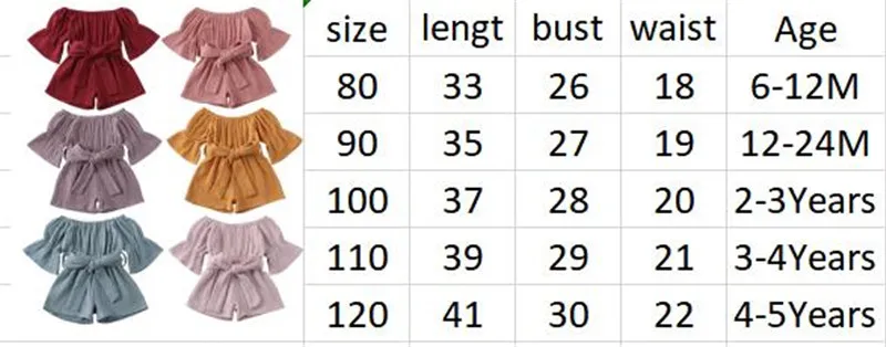 Новинка 7 цветов Детский комбинезон с коротким рукавом и открытыми плечами для