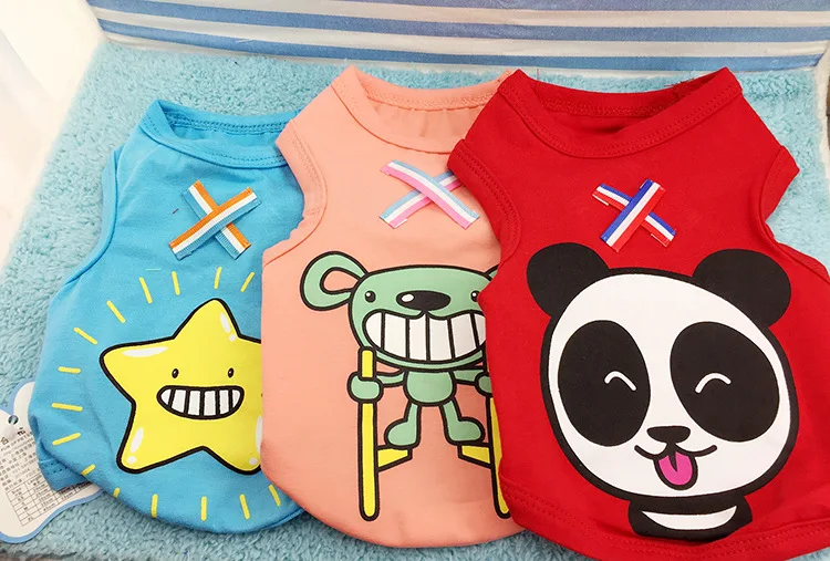 Одежда для собак из хлопка маленьких средних с принтом панды жилет капюшоном