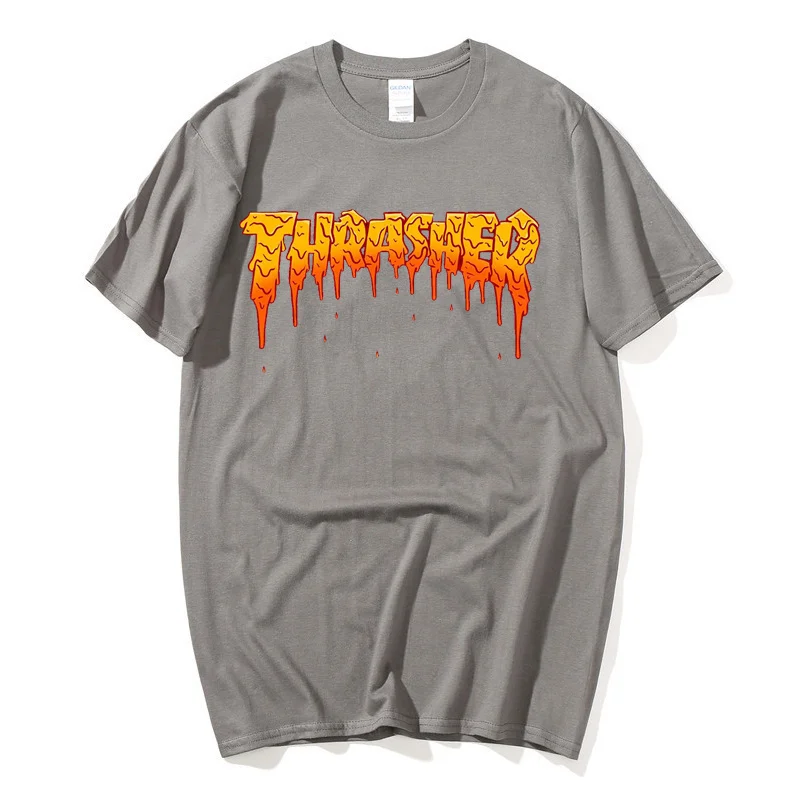 

Summer Fashion Anime Printed T-shirt Men's Funny Tops for Men and Women Novelty Pure Cotton Short-sleeved T-shirt Thrasher Top