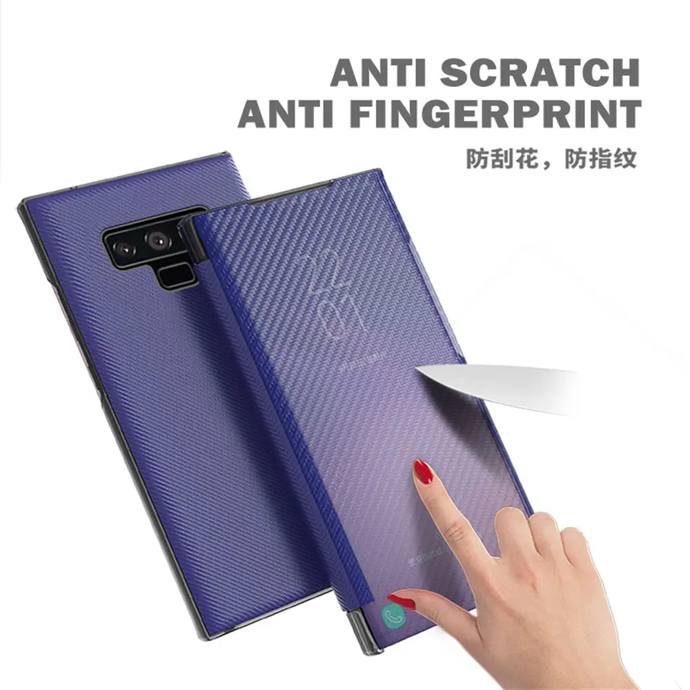 Case For Samsung Galaxy Note 9 Mirror Clear View Flip Cover Smart Stand Shockproof Full Protective Cover For Galaxy Note 9