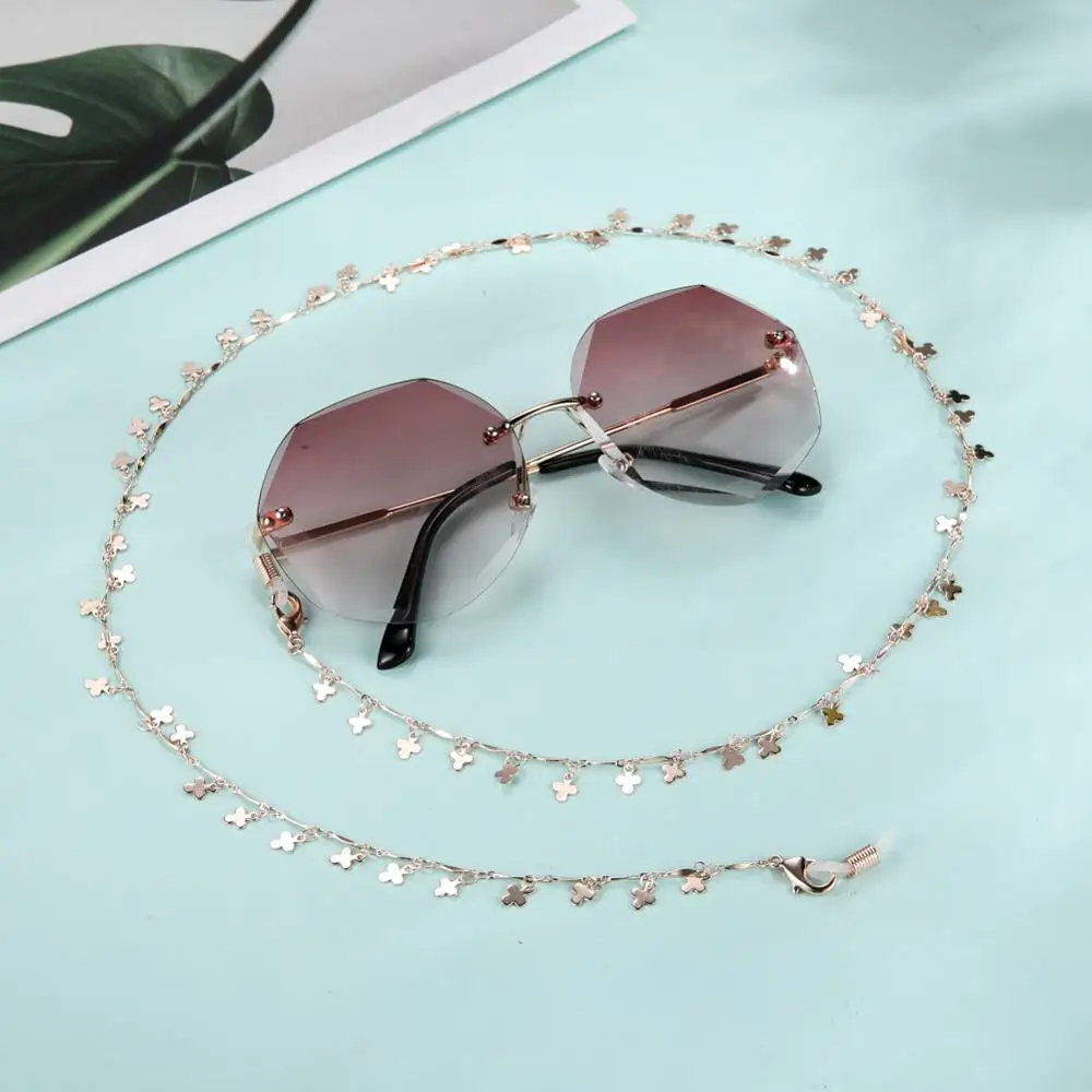 Teamer Лаки Клевер очарование металлические очки цепь Золотой цвет маска ожерелье