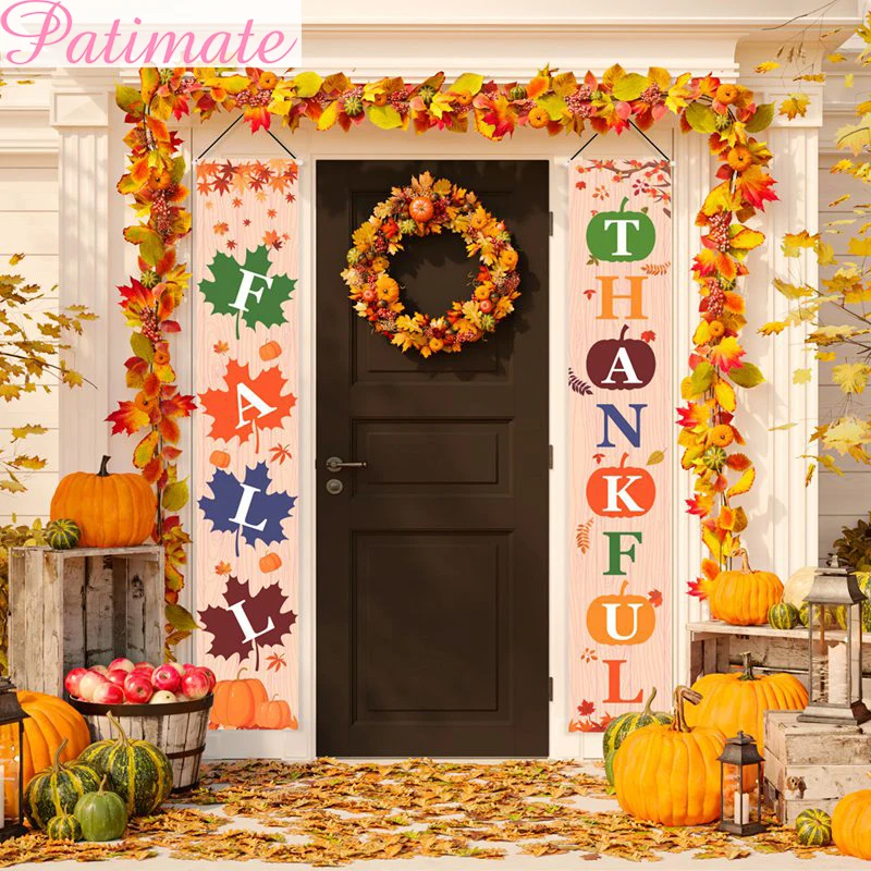 PATIMATE счастливый осенний баннер Хэллоуин украшение для Hom с тыквами на открытом