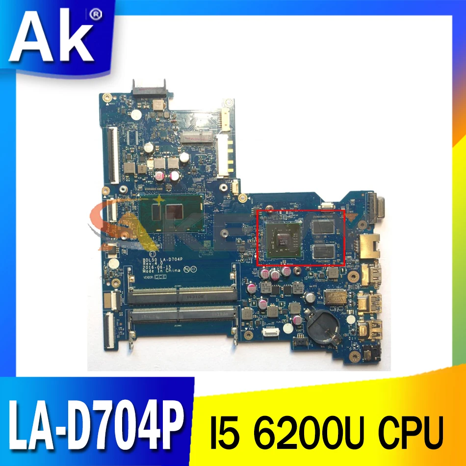 

Akemy BDL50 LA-D704P For HP 15-AY 15-AC 250 G5 Notebook Laptop Motherboard I5 6200U DDR4 858580-601 854936-601 Test Ok Fast Ship