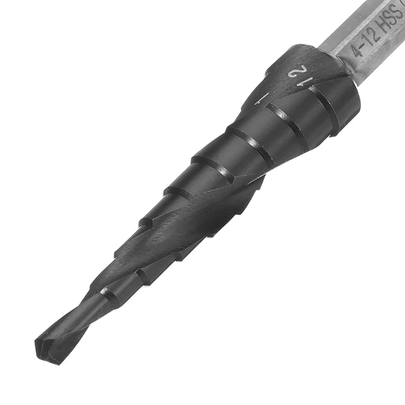 Конусный сверло DANIU HRC89 с покрытием AlTiN и диаметром от 4 до 12 мм из высокоскоростной стали M35 с кобальтовым конусом и шестигранным хвостовиком для работы с древесиной.