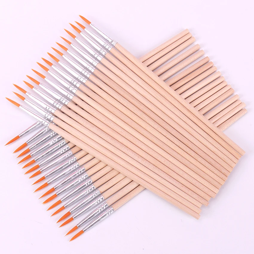 

10PCS/Pack Fine Hand Painted Thin Hook Line Pen Watercolor DIY Nylon Hair Painting Brush Set Art Supplies
