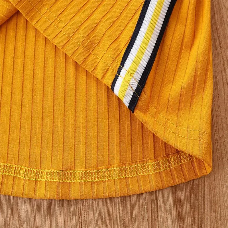 Детская одежда новинка 2020 модный летний костюм для девочек короткий топ + юбка