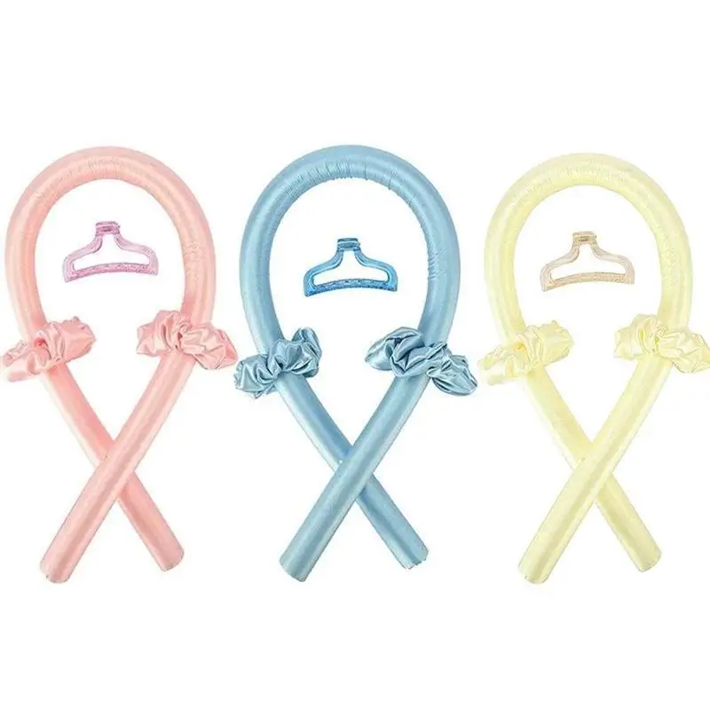 

4pcs Slik Satin Heatless Hair Curler Rod Headband For Women Hair Wrap Curling Ribbon Girls Scrunchies Headwear Hair Accessories