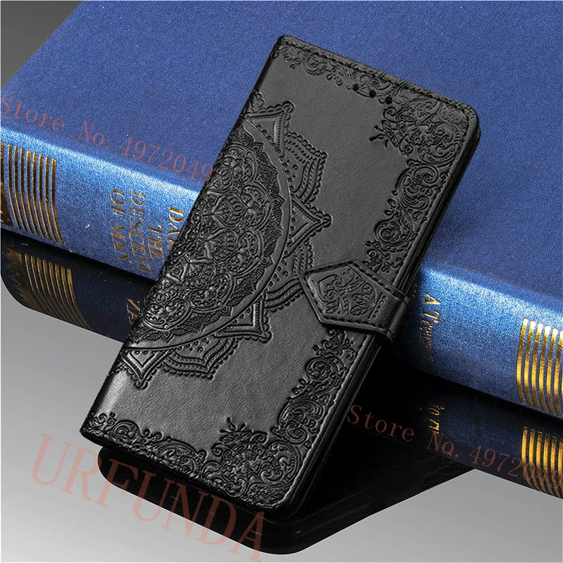 Black Кожаный чехол с мандалой для Xiao mi Red mi 7A 6 6A 5 Plus 4A Note 5A 4 4X5 6 7 Pro 3S Go mi 9 SE 9T A1 A2 8 Lite Red mi 7A откидная крышка - Цвет: Black