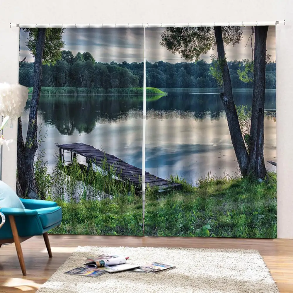 Современные 3D деревянные мостовые водные шторы ландшафт для спальни на заказ
