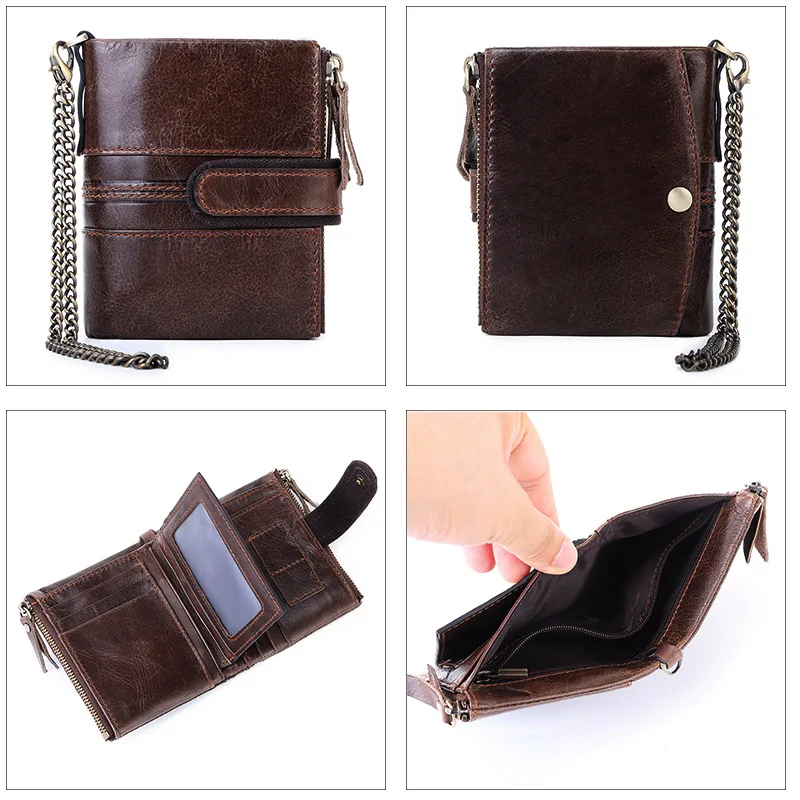 Женский кошелек из натуральной кожи красная женская монетница Rfid маленький