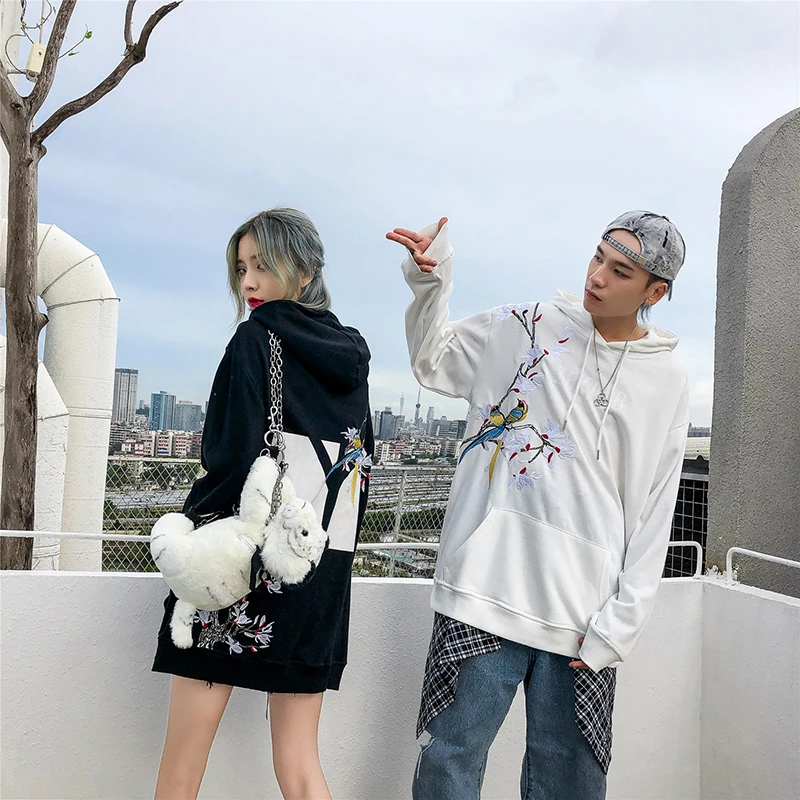 Толстовка мужская с вышивкой в стиле хип-хоп осень 2019 | Мужская одежда