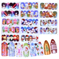 1 sheet christmas snow flower nail stickers full wraps water transfer sticker nail art decals manicure styling tools xmas gift