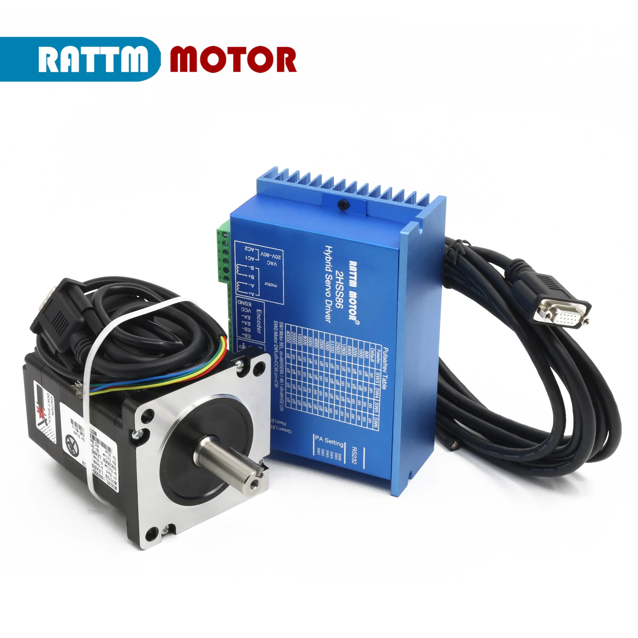 Серводвигатель Rattm CNC Kit Nema34 с замкнутым контуром 4 5нм 6 А 82 мм + 2HSS86H двухфазный