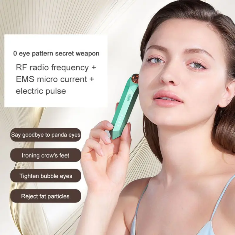 

1PC Mini Portable Electric Eye Massage Pen Device Dark Circle Facials Vibration Thin Face Magic Stick Anti Bag Pouch & Wrinkle