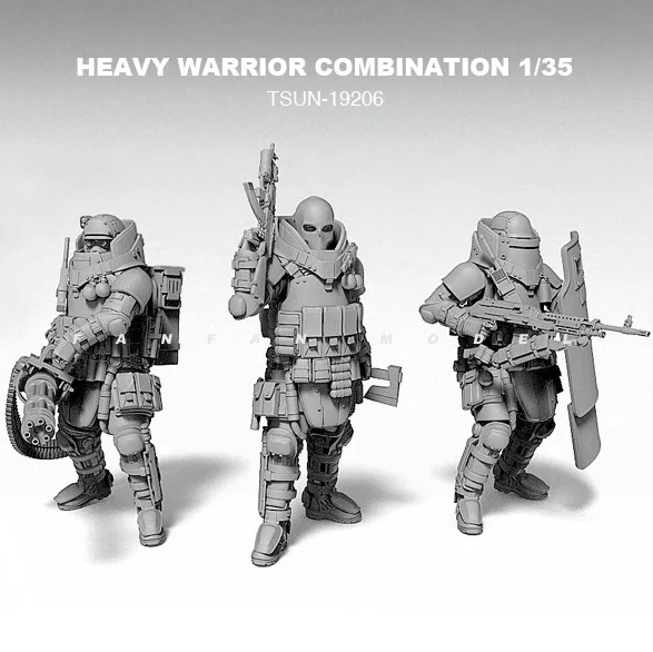 1/35 резиновая солдатская модель российские современные антитеррористические силы Неокрашенная 19206Y3 - Цвет: three piece
