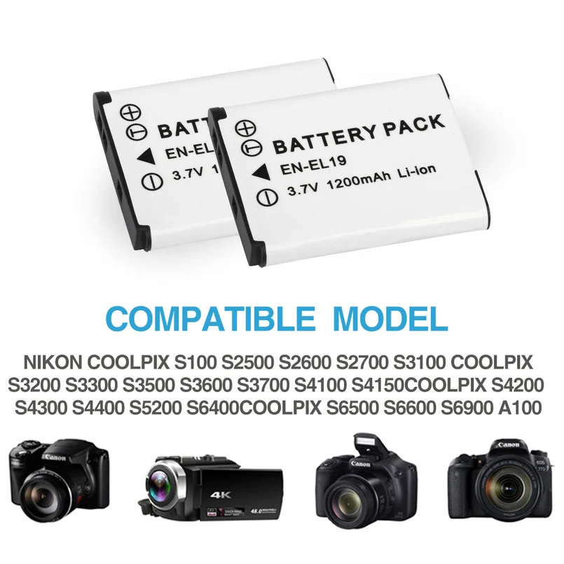 Зарядное устройство 1200 мАч для фотоаппаратов Nikon Coolpix S2600 S2700 S3100 S3500 S4100 S4150 S4400 S5200