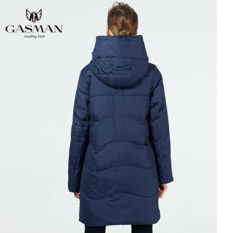 GASMAN 2019 женская зимняя куртка длинное плотное пальто для женщин пуховик с